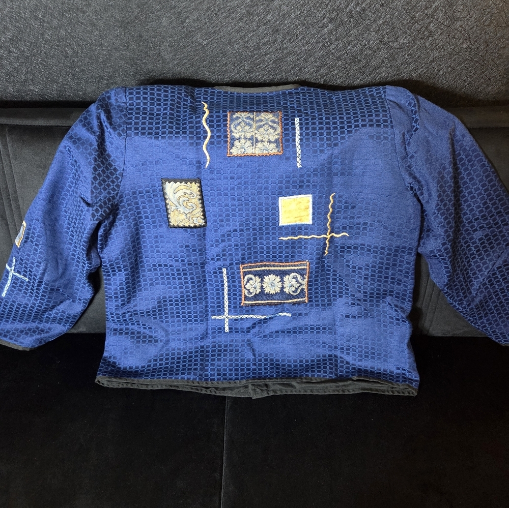 Allure Blue Patchwork Jacket Size Large - image 7